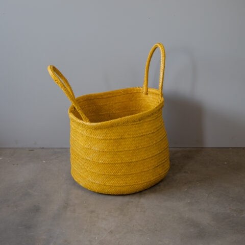 Cesto Redondo de Palha – Amarelo