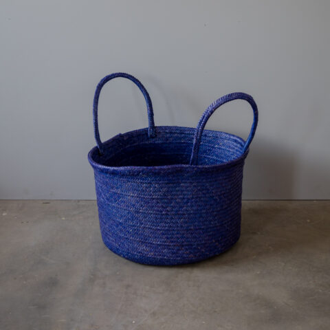Cesto Redondo de Palha – Azul