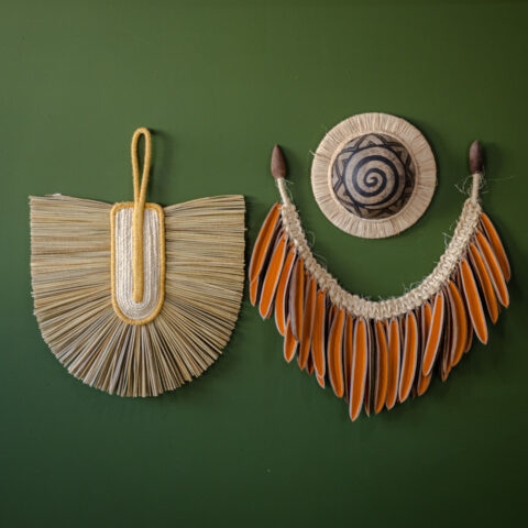 Cocar Decorativo Palha e Corda – Amarelo