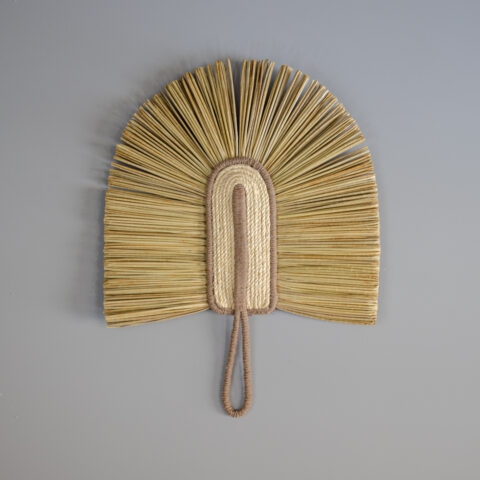 Leque Decorativo Palha e Corda – Marrom