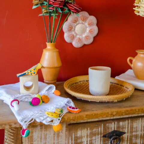 Kit com 2 Panos de Prato em Crochê – Frutas e Legumes