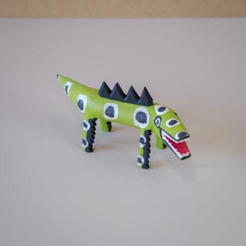 Lagarto em madeira Cícero Ferreira – verde (M)