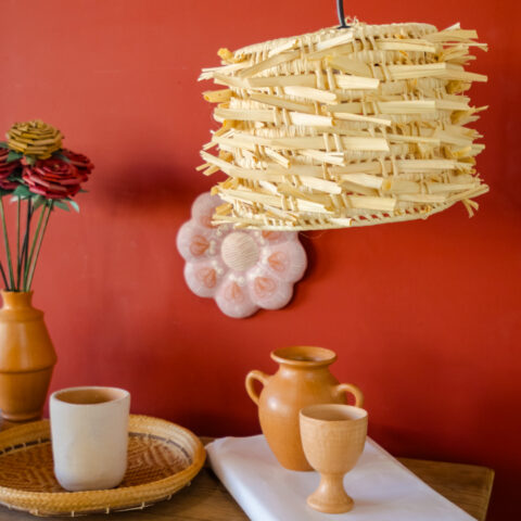 Luminária de Palha de Tucumã Espetada