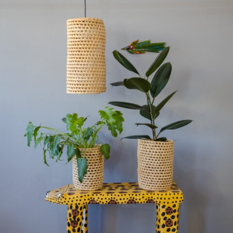 Luminária palha carnaúba – tubo G