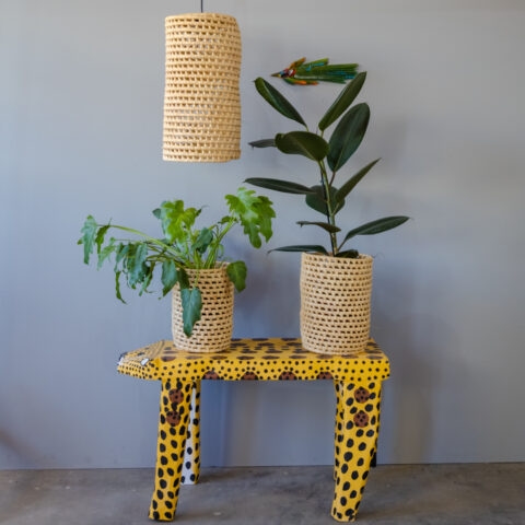 Luminária palha carnaúba – tubo P