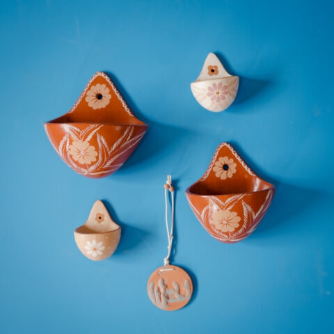 Vasinho de Parede Cerâmica Jequitinhonha G – Terracota