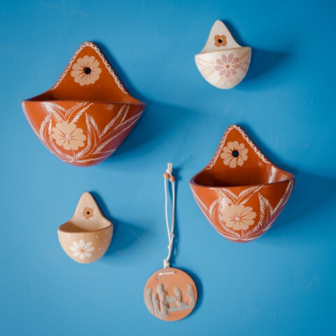 Vasinho de Parede Cerâmica Jequitinhonha M – Terracota