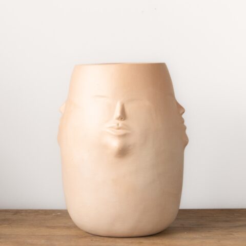 Vaso Faces Cerâmica Jequitinhonha (P) – Bege