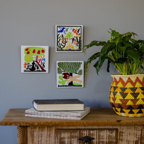 Azulejo de Parede Xilogravura J. Borges – Cactos, Flores e Frutos