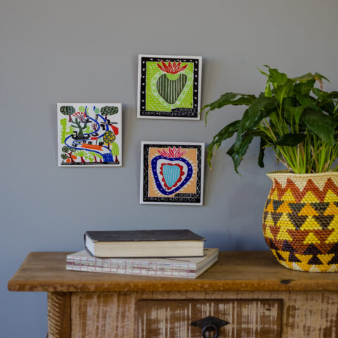 Azulejo de Parede Xilogravura J. Borges – Coração Amoroso