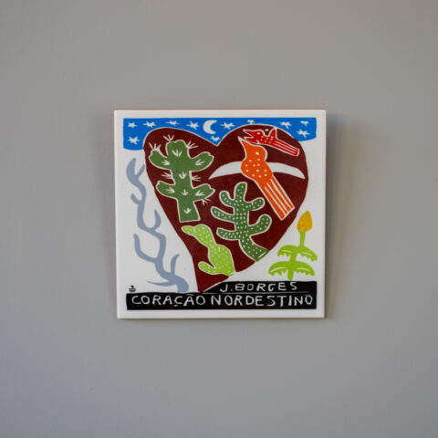 Azulejo de Parede Xilogravura J. Borges – Coração Nordestino