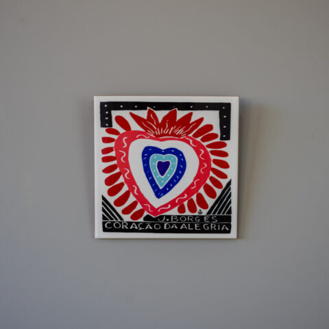 Azulejo de Parede Xilogravura J. Borges – Coração da Alegria