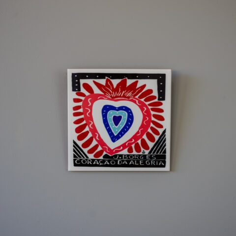 Azulejo de Parede Xilogravura J. Borges – Coração da Alegria