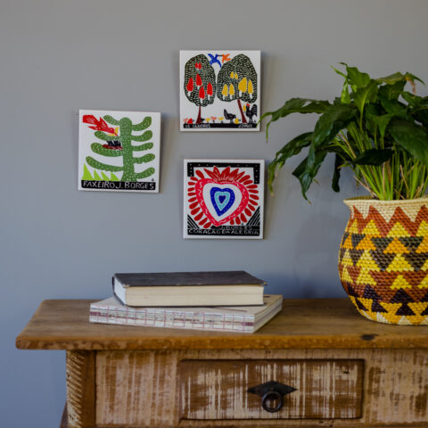 Azulejo de Parede Xilogravura J. Borges – Coração da Alegria