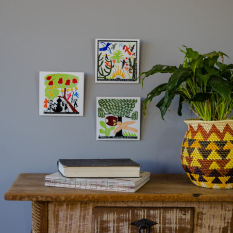 Azulejo de Parede Xilogravura J. Borges – Crianças no Cajueiro