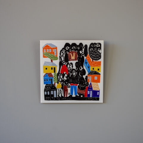 Azulejo de Parede Xilogravura J. Borges – Festa no Arraial