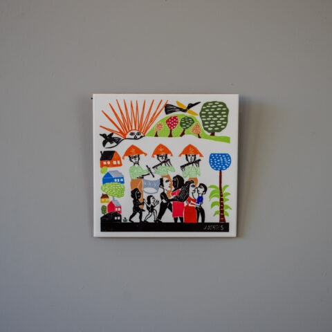 Azulejo de Parede Xilogravura J. Borges – Festança