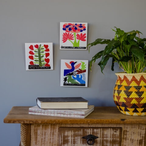 Azulejo de Parede Xilogravura J. Borges – Flor do Amor