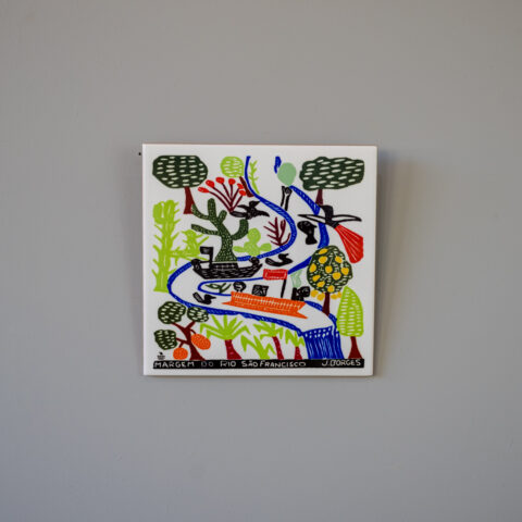 Azulejo de Parede Xilogravura J. Borges – Margem do Rio São Francisco