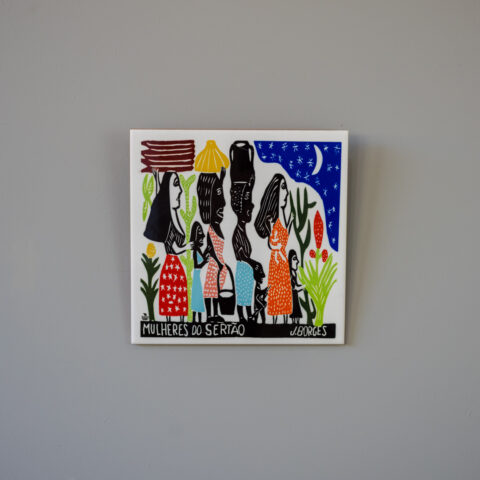 Azulejo de Parede Xilogravura J. Borges – Mulheres do Sertão