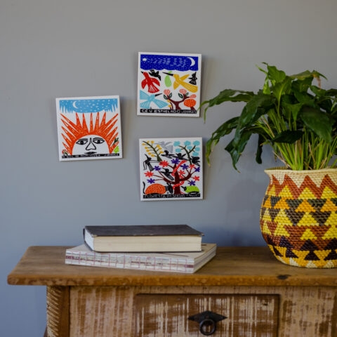 Azulejo de Parede Xilogravura J. Borges – O Sol do Bom-Viver