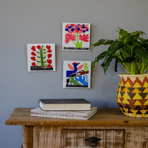 Azulejo de Parede Xilogravura J. Borges – Pássaros