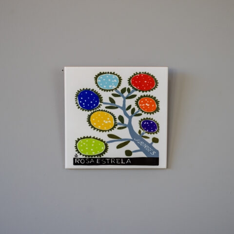 Azulejo de Parede Xilogravura J. Borges – Rosa Estrela
