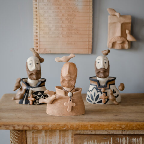 Busto São Francisco Cerâmica Leny´s – Natural