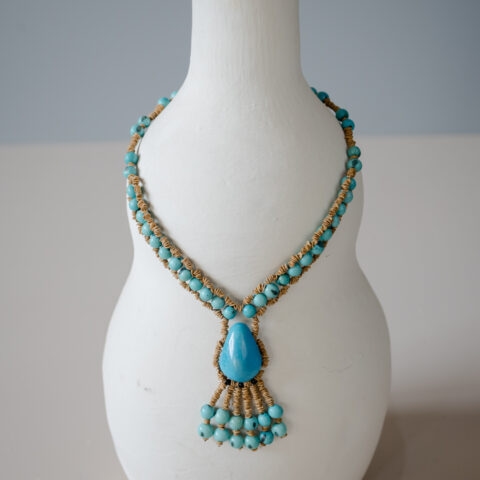 Colar Jarina e Açaí – Azul Celeste