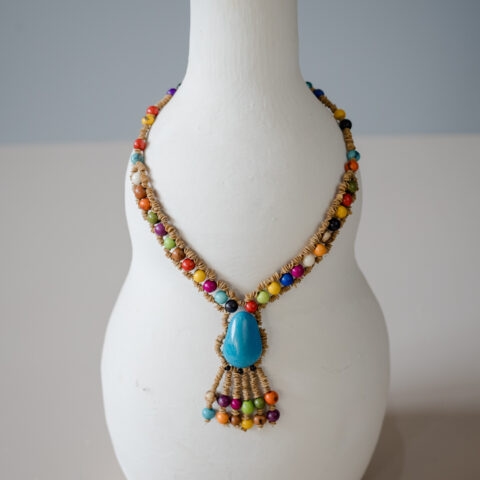 Colar Jarina e Açaí – Colorido e Azul Celeste