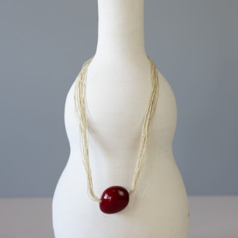 Colar de Tucum e Pingente de Jarina – Vermelho