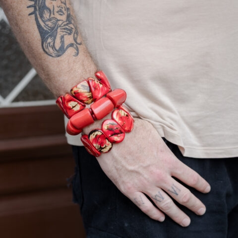 Pulseira de Jarina Geométrica – Vermelha