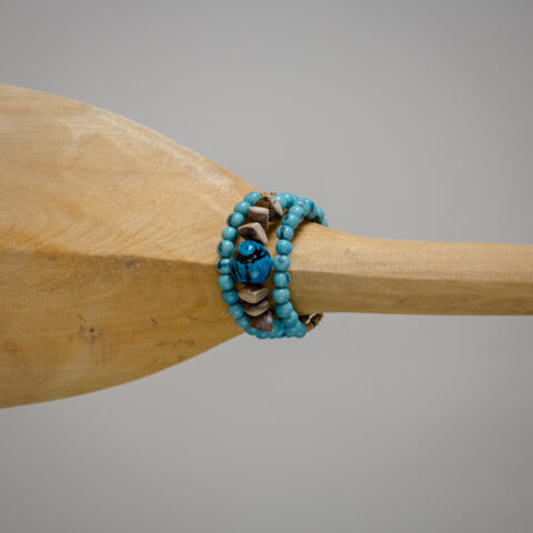 Pulseira em Espiral Paxiuba com Açaí – Azul Turquesa