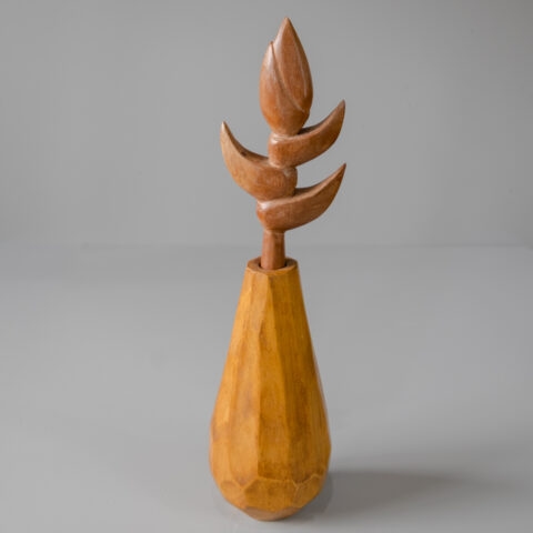 Vaso de Madeira com Helicônia (M)