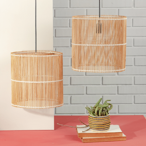 Luminária Pendente de Palha Natural