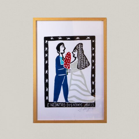 Quadro Xilogravura J. Borges: O Encontro dos Noivos (M)