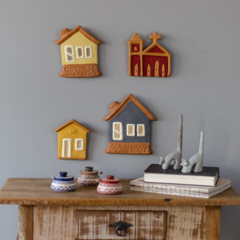 Casinha de Cerâmica de Parede (G) – Cinza