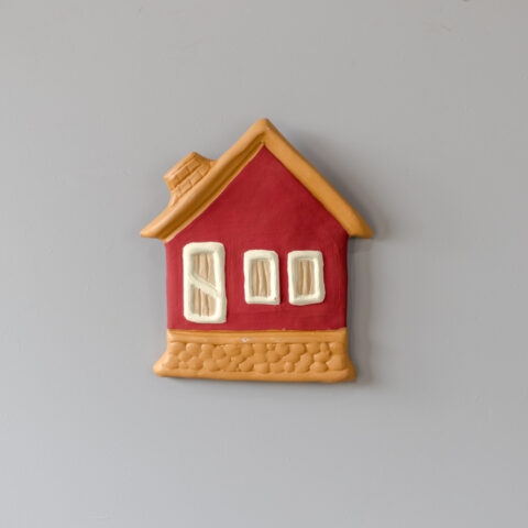 Casinha de Cerâmica de Parede (G) – Vermelho