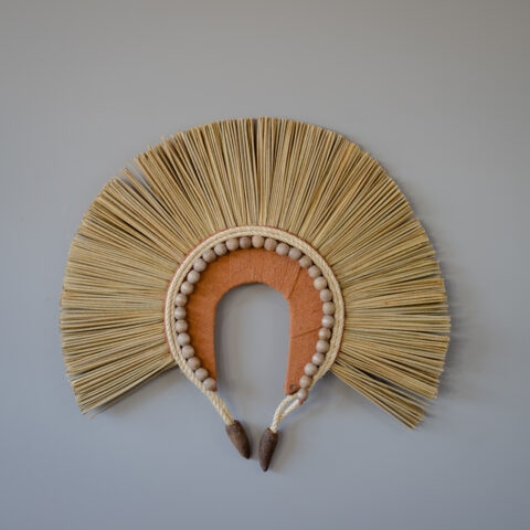 Cocar Decorativo Palha e Sisal – Terracota