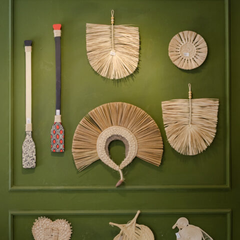 Cocar Decorativo Palha e Sisal Trançado