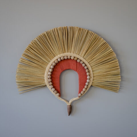Cocar Decorativo Palha e Sisal – Vermelho