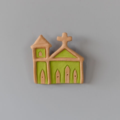Igrejinha de Cerâmica de Parede – Verde Limão