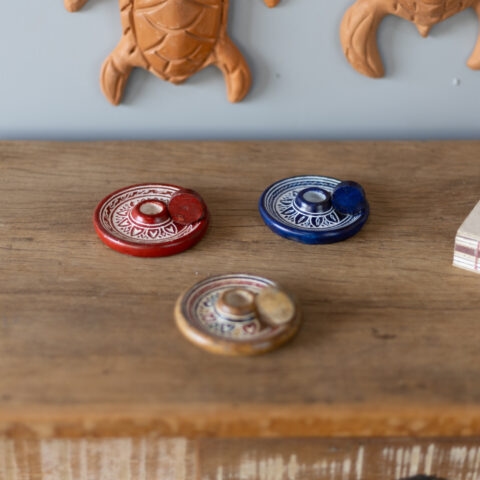 Porta-Velas de Pedra Sabão – Azul