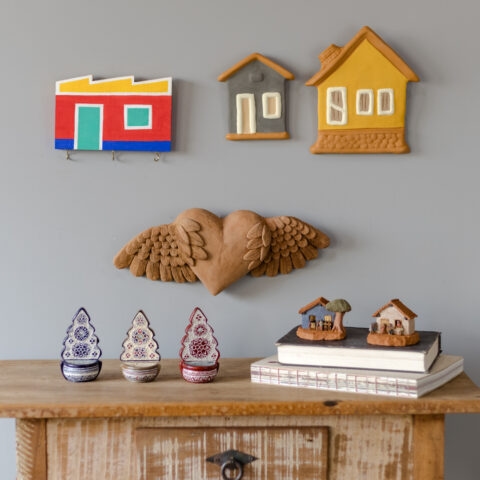 Porta-Chaves Casinha de Madeira