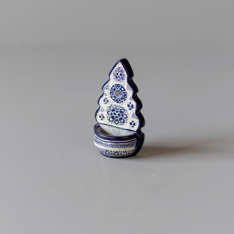 Potinho de Água Benta de Pedra Sabão – Azul