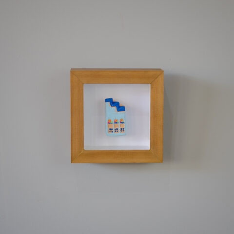 Quadro Casinha de Cerâmica – Azul