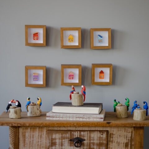 Quadro Casinha de Cerâmica – Vermelha