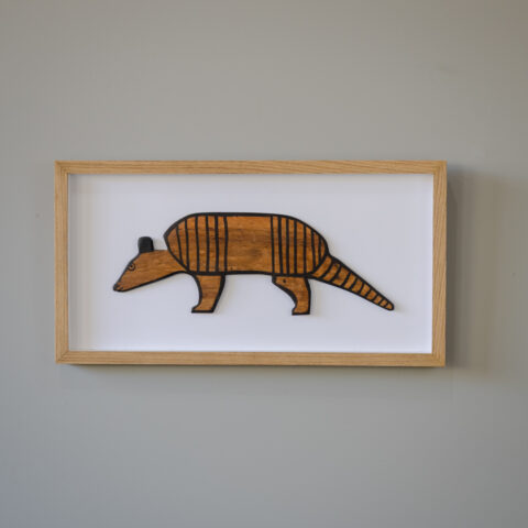 Quadro Tatu Indígena Madeira