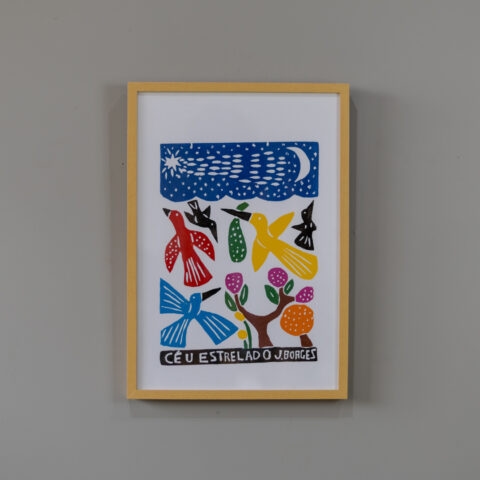 Quadro Xilogravura J. Borges: Céu Estrelado (M)