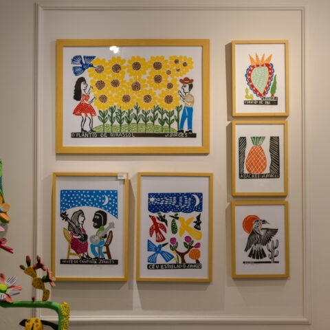 Quadro Xilogravura J. Borges: Céu Estrelado (M)